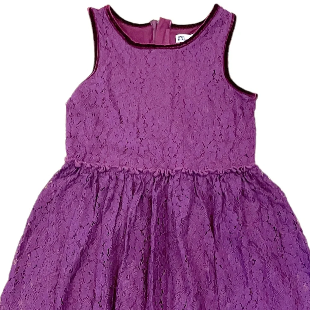 Epic Threads Lace Sleeveless Dress Velvet Accents Girls Size Medium